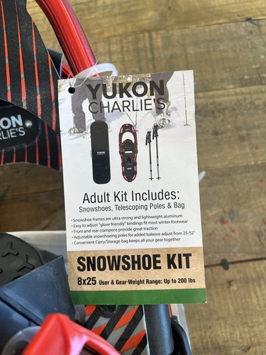 Yukon Charlie’s 825 Snowshoes Kit 8x25 Adult, 200lbs Telescoping Poles, - Picture 3 of 10