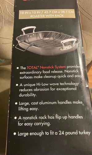 New Circulon Nonstick Roasting Pan / Roaster with Rack - 18 Inch X 15 Inch, Gray - Picture 3 of 3