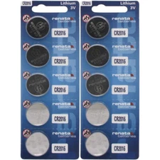 10 Renata CR2016 Lithium Battery 3V Button Cell for Digital Scales Calculators