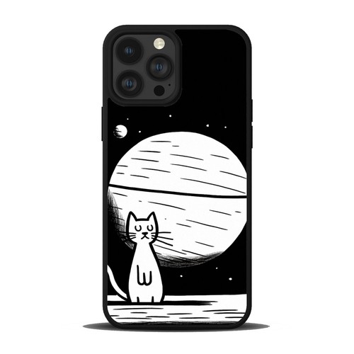 Space Moon Cat line For Apple iPhone Samsung Galaxy Motorola Anti scratch Cover - Picture 3 of 25