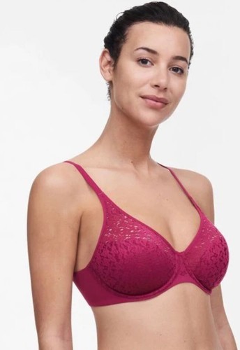 CHANTELLE 13F1 NORAH Molded Lace Bra ~ WILD STRAWBERRY ~ 32D ~ NWT $78 - Picture 6 of 8