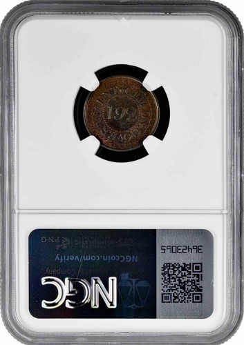 Ceylon 1/192 rixdollar 1802, NGC MS64 BN, "King George III (1802-1820)" Top Pop - Picture 2 of 2