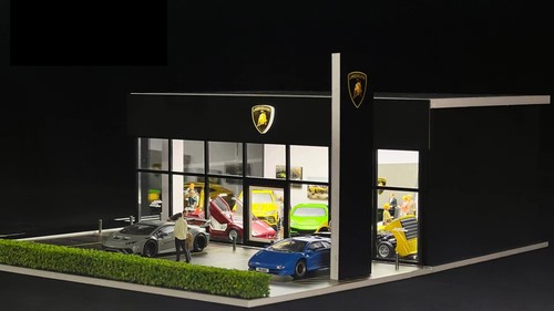 Diorama scala 1/64 auto garage modellino auto parcheggio sfondo scena modello regalo - Foto 58 di 147