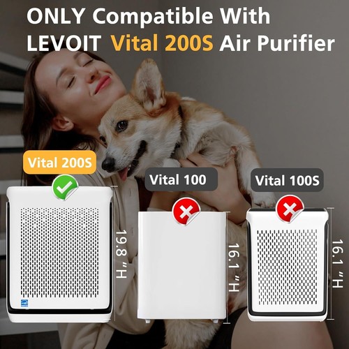 2pack Vital 200S Pet Allergy Replacement Filter for LEVOIT Purifier LRF-V201-YUS - Picture 3 of 8