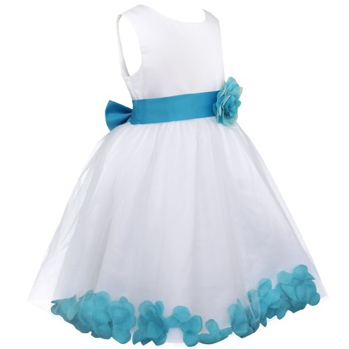 Petals Baby Flower Girl Dress Princess Bridesmaid Communion Wedding Formal Gown - Picture 32 of 119