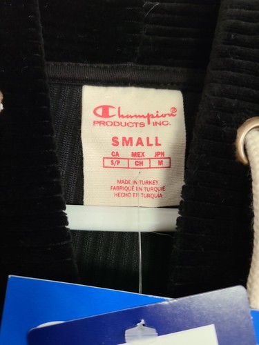 Champion Women's Corduroy Zip Up Hoody Black NWT - Picture 4 of 13