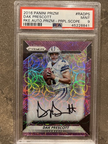 🟦⭐️Dak Prescott⭐️🟦 2016 Prizm RC Rookie On Card AUTO #/99 Purple Scope PSA 9 - Picture 23 of 23