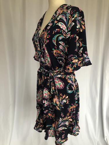BCBG Max Azria Romper Navy Paisley, Large - Picture 3 of 11