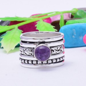 Fabulous African Amethyst Gemstone 925 Sterling Silver Handmade Ring All Size