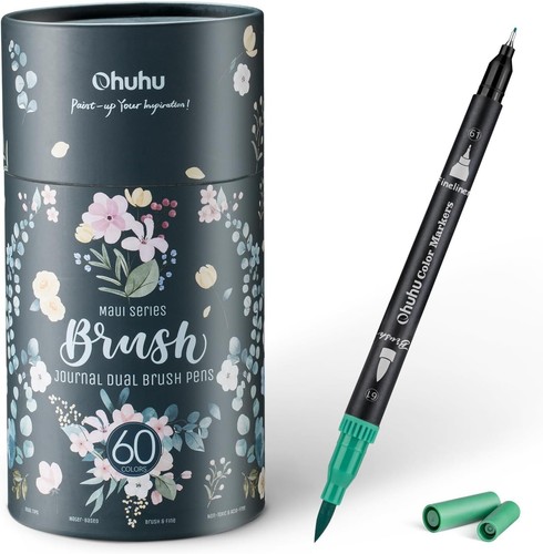 Ohuhu Dual Brush Pen Set, 60 Filzstifte Doppelseitig Pinselstifte Aquarell Marke - Bild 3 von 11