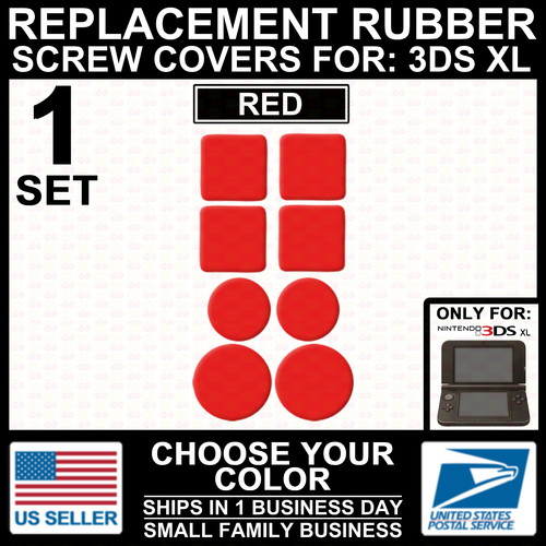 Color Screw Hole Rubber Dust Cover Plug for Nintendo 3DS XL/LL - Black/White/Red - Picture 9 of 22