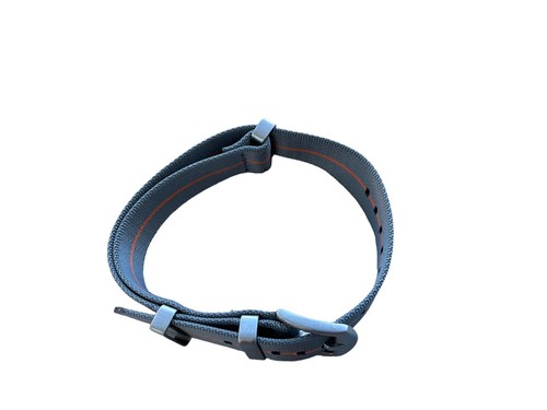 NATO Strap Armband Seat Belt 22 mm grau mit dünnen orange Streifen 0163 - Bild 3 von 10