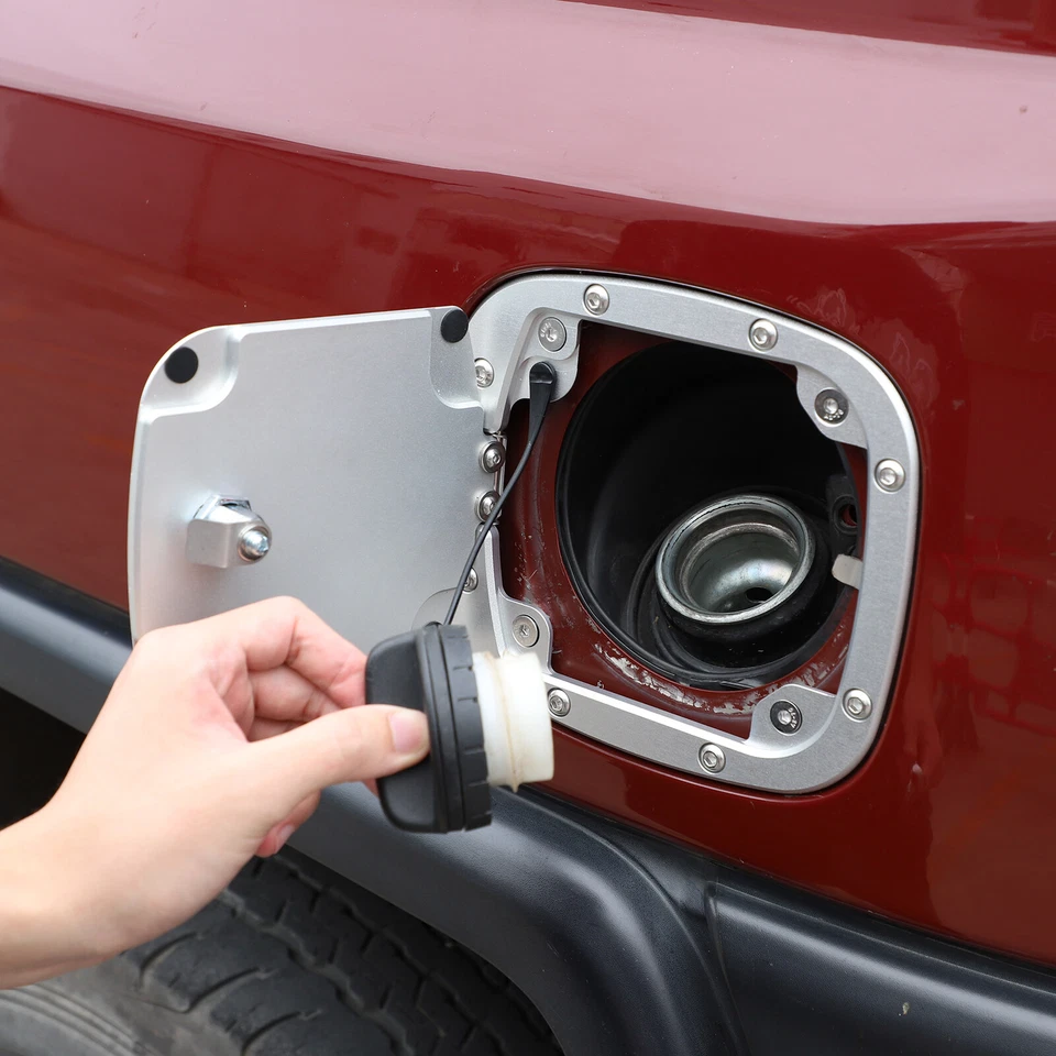 Sliver Alloy Fuel Tank Lid Replacement Locking Lid Fits Toyota FJ Cruiser 07-14 - Image 3 of 4