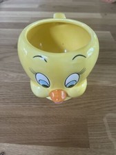1989 VINTAGE Tweety Bird Ceramic 3D Coffee Mug Looney Tunes Applause