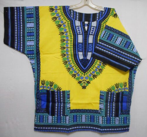 Dashiki Men Shirt African Hippie Vintage Women Top Haute Tribal Blouse One Size - Picture 36 of 42