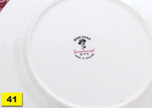 Set of 6 Gainsborough Bone China Tea Side Dessert Plates with Floral Design - Picture 4 of 4