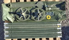 USED 30FT MILITARY PORTABLE ALUMINUM MAST KIT ANTENNA TOWER IN CARRY BAG