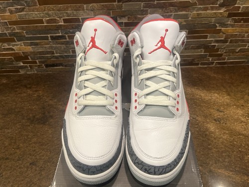AIR JORDAN 3 III Retro White/Fire Red-Cement Grey sz 11.5 w/Box 136064 161 - Picture 7 of 11
