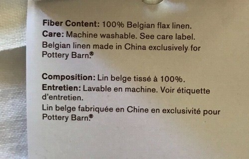 POTTERY BARN BELGIAN FLAX LINEN SET OF 2 STANDARD PILLOWCASES WHITE NEW WITH TAG - Picture 3 of 3