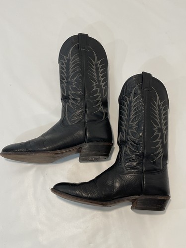 Botas de Vaquero NOCONA Para Hombre 10D Negras Punta Redonda Western Hechas en EE. UU. - Imagen 18 de 22