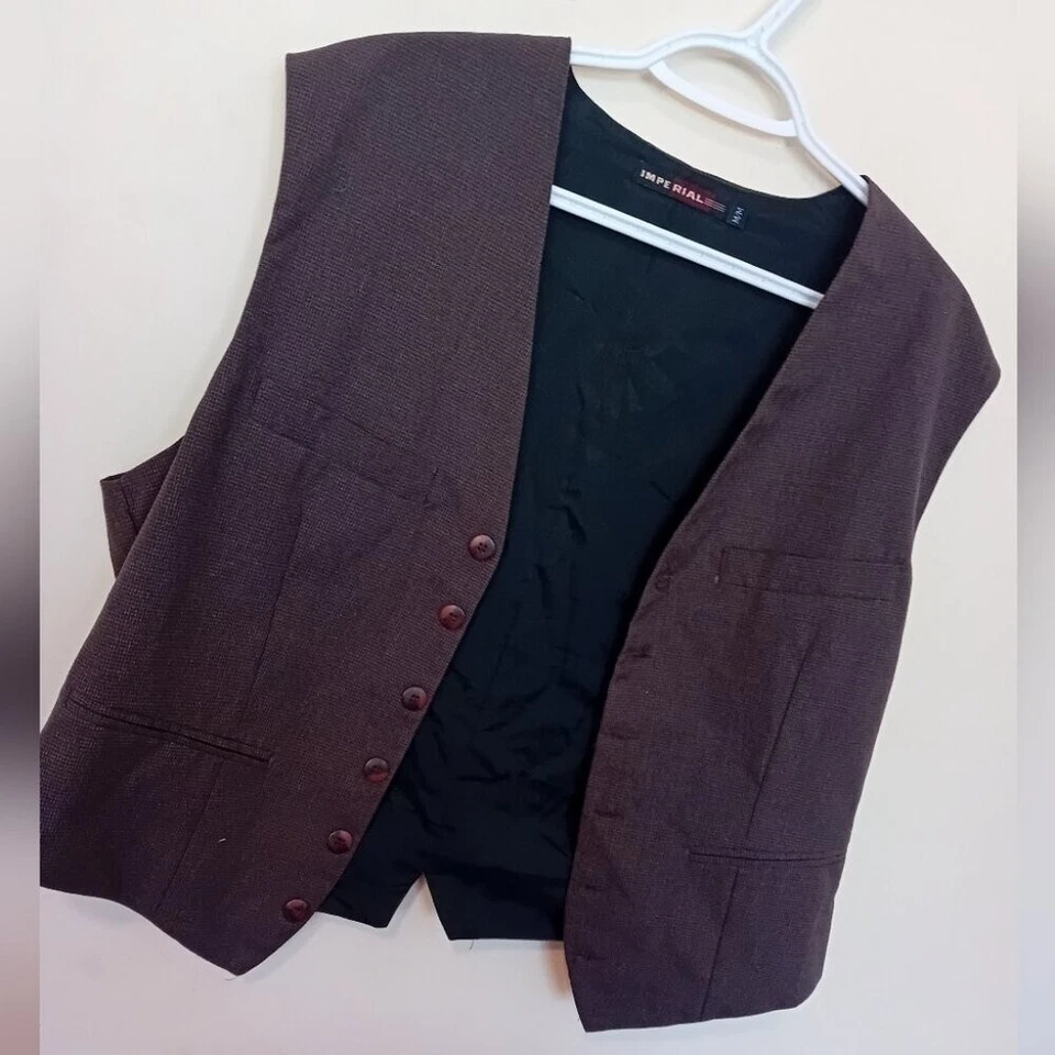 Vintage Men's Formal Imperial Vest Faux Wool  Fancy Special Occasion Size M - Image 3 of 4