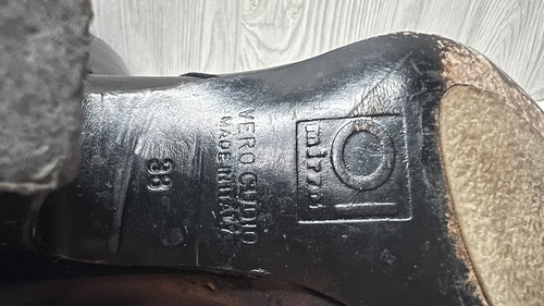 Vtg Mirror Vero Cuoio  Granny Button CottageCore Boots Black Leather 6.5/7 Sz 38 - Picture 7 of 8