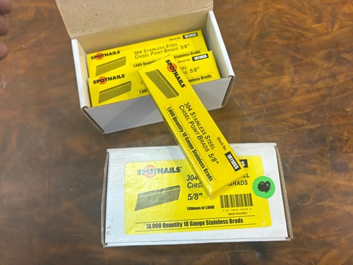 SPOTNAILS 18110SS 5/8 CHISEL POINT BRADS 18 GAUGE 304 S/S - Picture 2 of 6