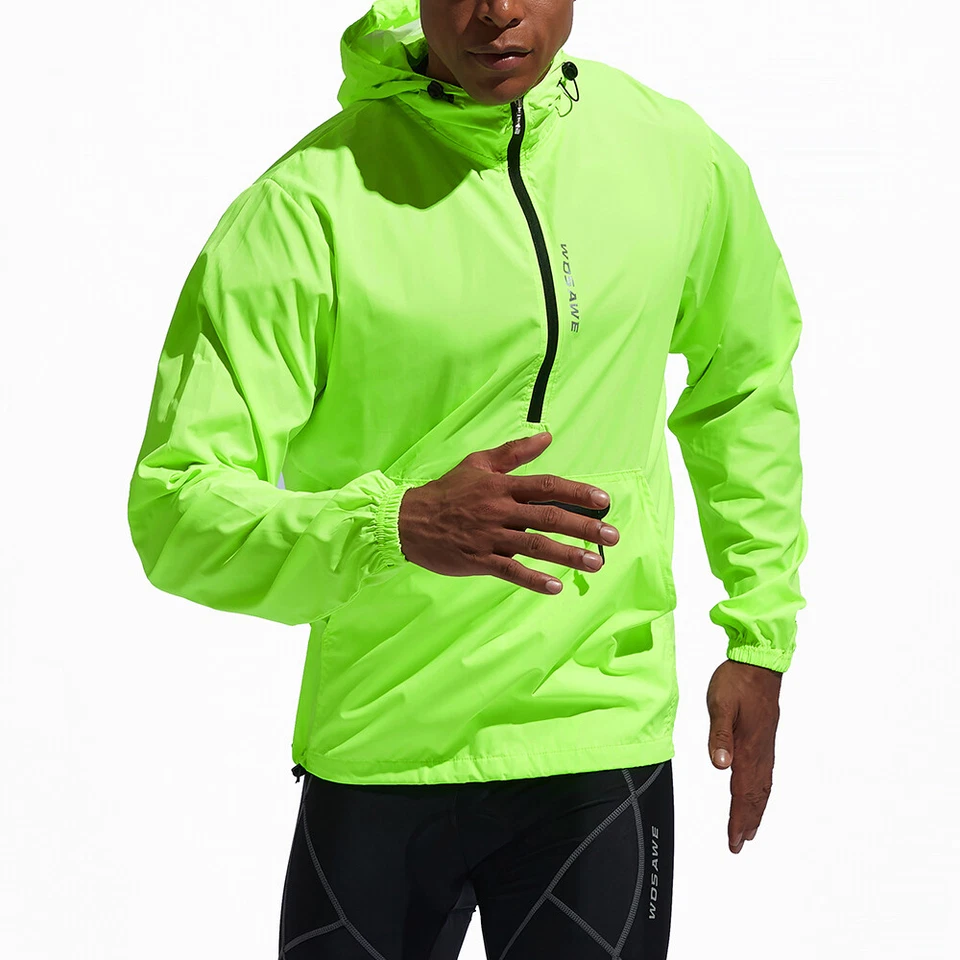 WOSAWE Men Cycling Windproof Hoodies Jacket MTB Bike Water Repellent Activewear - Image 3 of 4