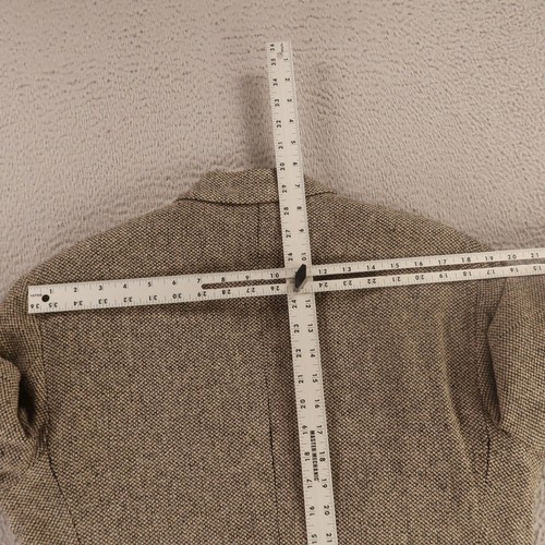 VTG Tweed Jacket S Black Beige Barleycorn 100% Wool Blazer Sport Coat USA 38S - Picture 15 of 17