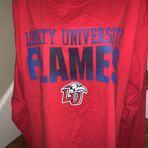 LIBERTY UNIVERSITY FLAMES Russell Athletics Sparky Eagle Shirt Mens Sz XL 💗162 - 第 3/5 張圖片