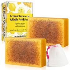 2 Pack Kojic Acid Dark Spot Remover Soap Bars with Vitamin C, Retinol, Collagen