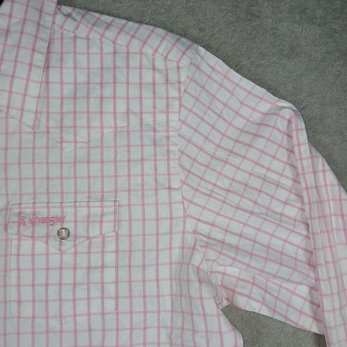 Herradura vintage Wrangler para hombre M rosa mediano a cuadros perlas cáncer de mama nueva con etiquetas - Imagen 5 de 20