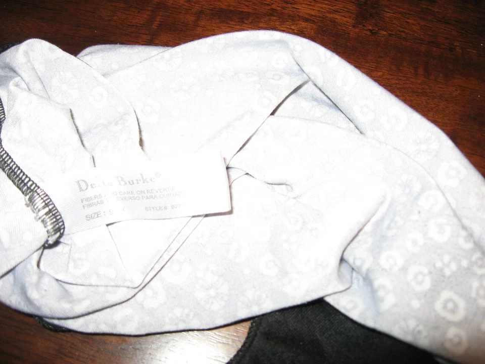 Delta Burke, Calzoncillos de Pierna Alta, Floral Negro y Tostado, Tejido Poli/Spandex, 9, 2X Foto 4 de 4