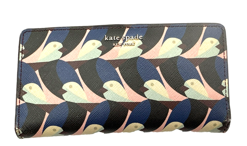 Kate Spade Cameron Geo Birds große schmale faltbare Geldbörse - Bild 1 von 6