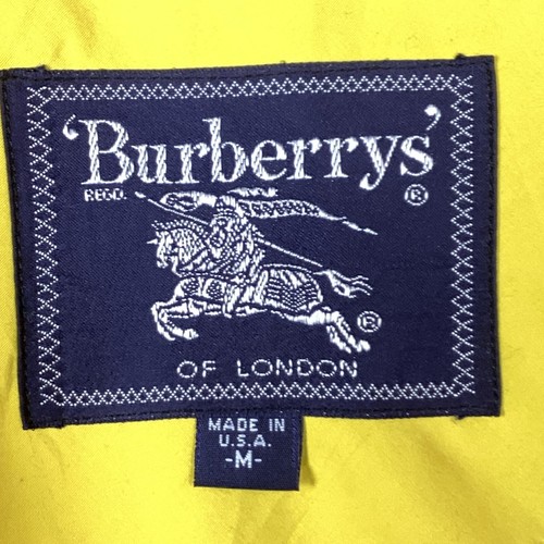 Vintage Burberry’s Windbreaker Jacket Size Medium Yellow Full Zip Made In Usa - Picture 3 of 3