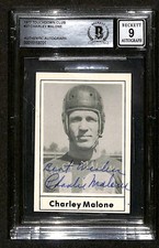 Charley Malone Redskins 1977 Touchdown Club #27 Signed Card Grade 9 BECKETT Charley Malone Redskins 1977 Touchdown Club #27 Signed Card Grade 9 BECKETT