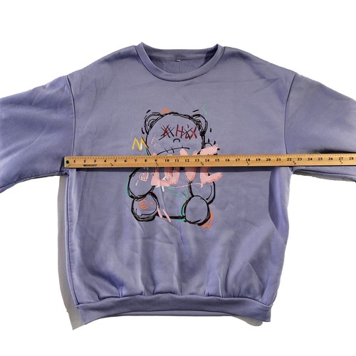 Sudadera manga larga cuello redondo estampado gráfico púrpura talla XL de SHEIN para mujer - Imagen 3 de 8