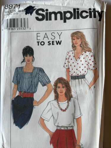 Neu ungeschnitten FF Größe 16-24 Misses Pullover Tops Schnittmuster, Simplicity 8971