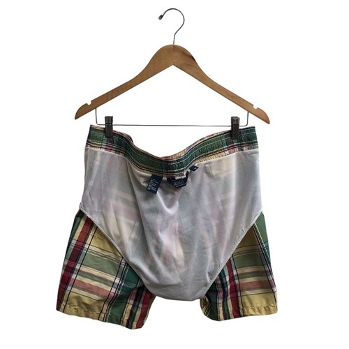 VTG POLO RALPH LAUREN SWIM TRUNKS - Men's Plaid Shorts Lined Drawstring Pockets - Picture 9 of 17