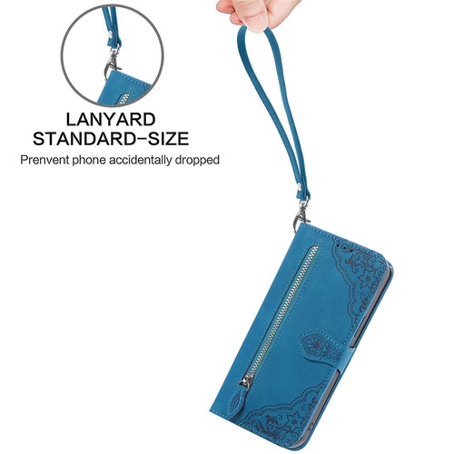 For iPhone 13 14 15 16 Pro Max Magnetic Leather Zipper Wallet Case Stand Cover - Picture 19 of 47