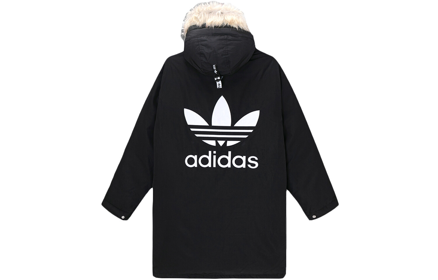 повседневная теплая зимняя куртка-пуховик с капюшоном adidas Originals Trefoil Down Fur Parka