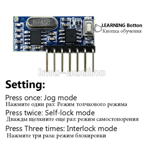 4 CH 433mhz RF Receiver Learning Code Decoder Module 433 mhz Wireless NEW - Bild 2 von 5