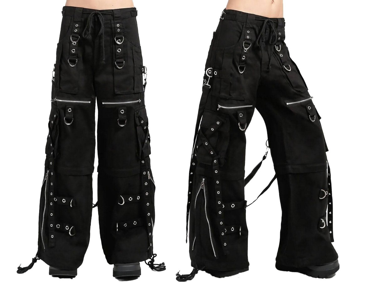 Black X Strap Denim Pants, Punk Baggy Jesns With Straps Black X Strap Denim Pants, Punk Baggy Jesns With Straps