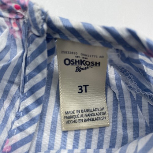 Top Oshkosh Bgosh Nuevo con Etiquetas Niñas Manga Corta Blanco Azul Rayas con Bordado; Talla 3T - Imagen 7 de 9