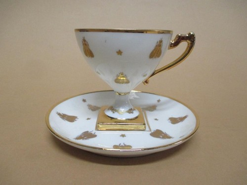 Le Tallec, Golden Bees, porcelain demitasse, cup and saucer, 1950s, France - Bild 1 von 9