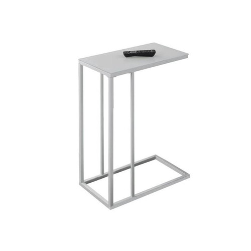 Atlin Designs Accent End Table in White with Frosted Tempered Glass - Picture 3 of 3