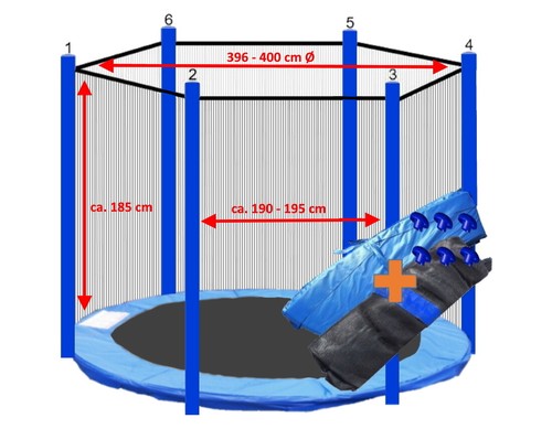 Piezas de repuesto para trampolín Ø244 305 366 396 430 457 cubierta borde red de seguridad - Imagen 166 de 242