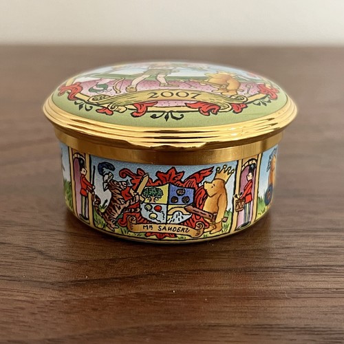 Halcyon Days Enamel Winnie The Pooh 2007 Rare Trinket Box Disney Made in England - Picture 4 of 7