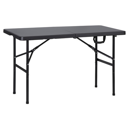 Folding Camping Table 4 Ft Plastic Foldable Picnic Table Indoor/Outdoor Black - Picture 16 of 24