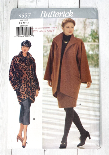 Butterick 3557 Sewing Pattern Oversized Coat Skirt Pants Size 6-8-10-12  Uncut - Picture 1 of 3